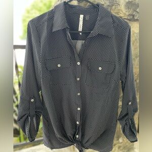 NEW YORK COLLECTION polka dot print blouse medium